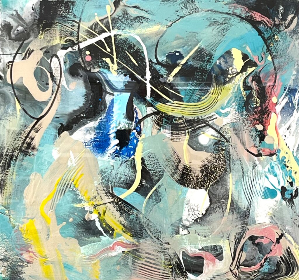 SWIRLING, 2022 Gouache on paper 18 x19”