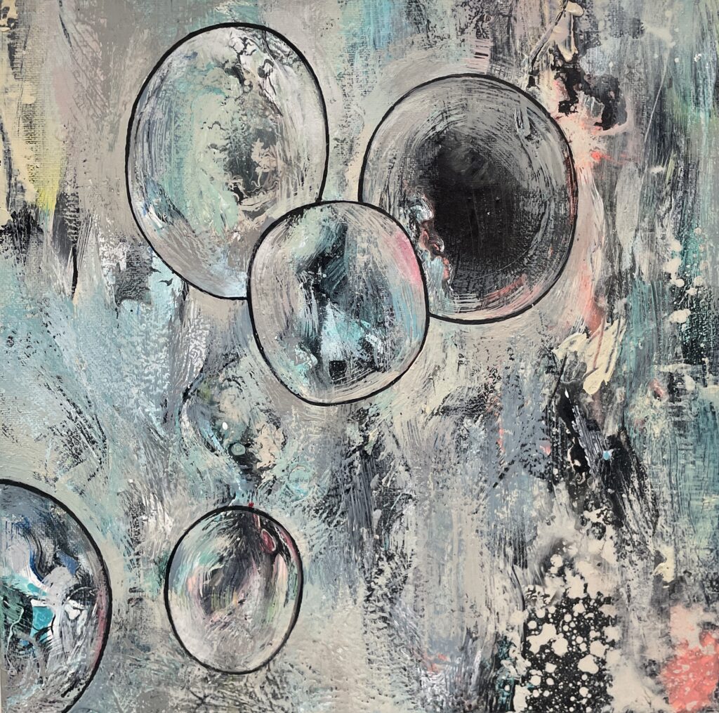 FLOATERS, 2024 Acrylic on Canvas 12 x 12”