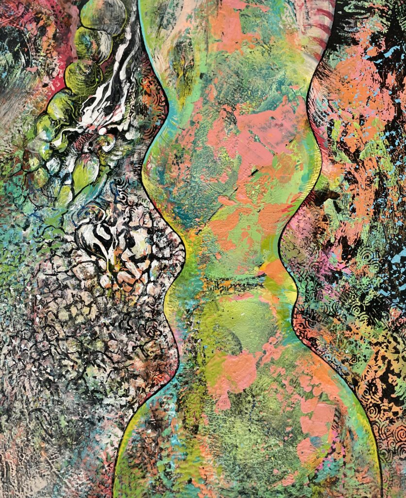BUBBLING, 2026 Acrylic on foamcore 15 x 12 ½”