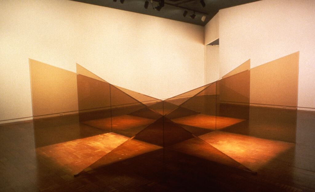 Larry Bell 1983 Pink Compass -Rosa tinted glass Arco Center for Visual Art, Los Angeles, CA